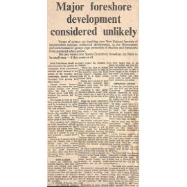 The Unchanging Shoreline: Major foreshore development considered unlikely