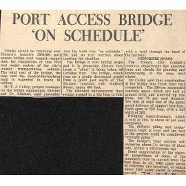 Port Access Bridge 'On Schedule'