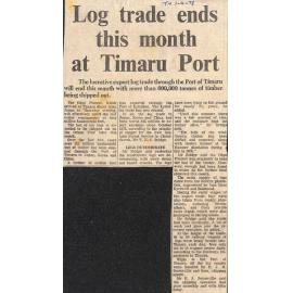 Log trade ends this month at Timaru Port