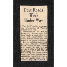 Port Roads Work Under Way