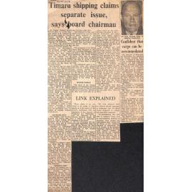 Timaru shipping claims separate issue, says board chairman / Link explained / Confident that cargo can be accommodated