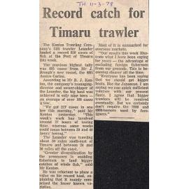 Record catch for Timaru trawler