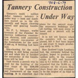 Tannery Construction Under Way