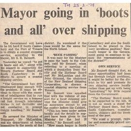 Mayor going in 'boots and all' over shipping