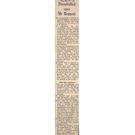 Dissatisfied says Mr Bennett