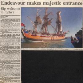 Endeavour makes majestic entrance: Big welcome to replica