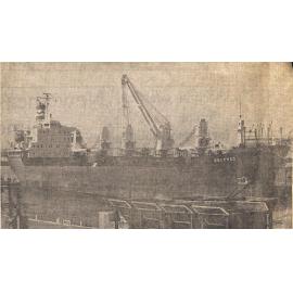 Biggest bulk carrier loading at Timaru