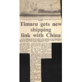 Timaru gets new shipping link with China