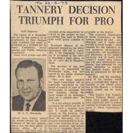 Tannery Decision Triumph For PRO
