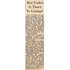 Meat Loaders At Timaru To Continue?