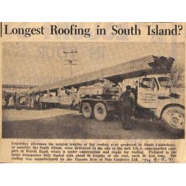 Longest Roofing in South Island?