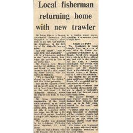 Local fisherman returning home with new trawler