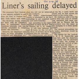Liner's sailing delayed