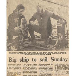 Big ship to sail Sunday