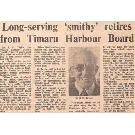 Long serving 'smithy' retires from Timaru Harbour Board