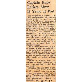 Captain Knox Retires After 13 Years at Port