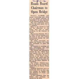 Roads Board Chairman to Open Bridge