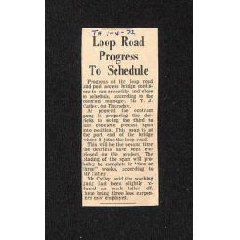 Loop Road Progress To Schedule