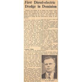 First Diesel-electric Dredge in Dominion / Dredging at Port of Timaru Began in 1883