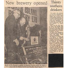 New brewery opened / Thirsty southern drinkers
