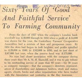 Sixty Years Of 'Good And Faithful Service' To Farming Community
