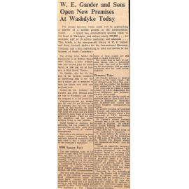 W E Gander and Sons Open New Premises At Washdyke Today