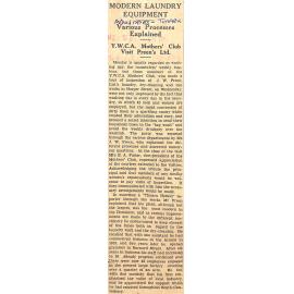 Modern Laundry Equipment: Various Processes Explained, YWCA Mothers' Club Visits Preen's Ltd