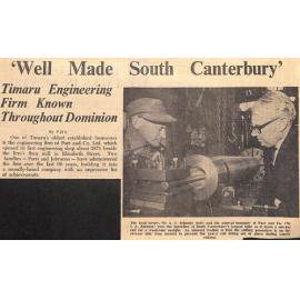  'Well Made South Canterbury': Timaru Engineering Firm Known Throughout Dominion