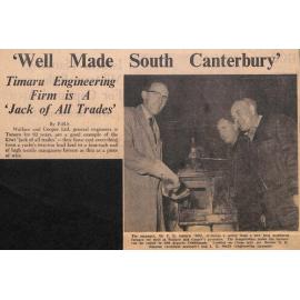  'Well Made South Canterbury': Timaru Engineering Firm is A 'Jack of All Trades' / Family Record?