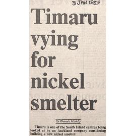 Timaru vying for nickel smelter / Company's chief rejects criticism