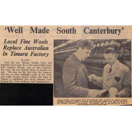  'Well Made South Canterbury': Local Fine Wools Replace Australian In Timaru Factory