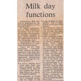Milk day functions