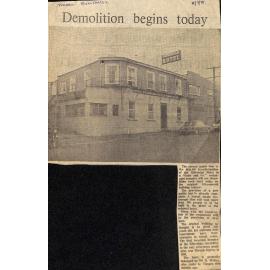 Demolition begins today