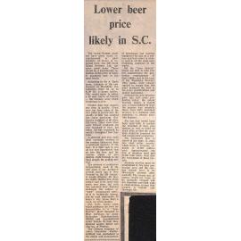 Lower beer price likely in SC