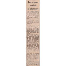 Two women worked as plasterers