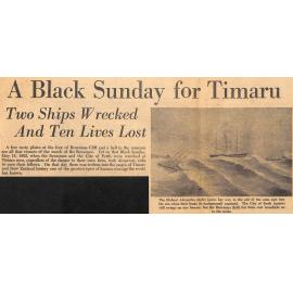 A Black Sunday for Timaru: Two Ships Wrecked And Ten Lives Lost