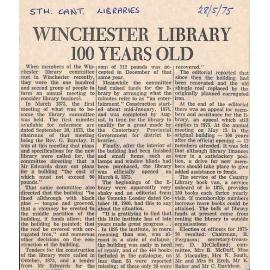 Winchester Library 100 Years Old