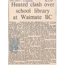 Heated clash over school library at Waimate BC