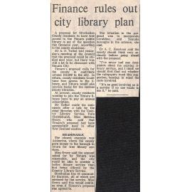 Finance rules out city library plan