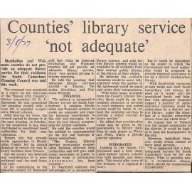 Counties' library service 'not adequate'