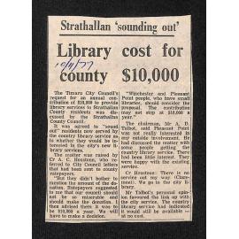 Strathallan 'sounding out': Library cost for county $10,000