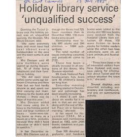 Holiday library service 'unqualified success'