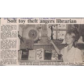 Soft toy theft angers librarian