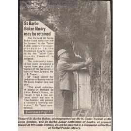 St Barbe Baker library may be retained