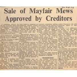 Sale of Mayfair Mews Approved by Creditors