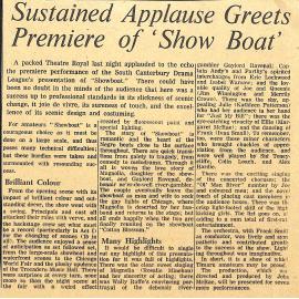 Sustained Applause Greets Premiere of 'Show Boat'