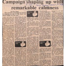 Campaign shaping up with remarkable calmness