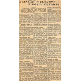 A Century Of Elections In South Canterbury