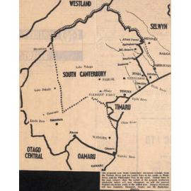 New South Canterbury Electorate Between Hinds and Waitaki Rivers, Area for Timaru Seat Slightly Decreased