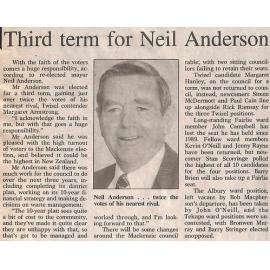 Third term for Neil Anderson